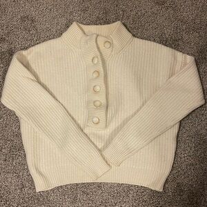 Sezane Cream Turtleneck Sweater